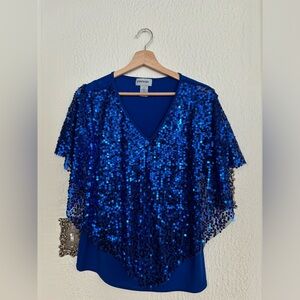 Sequins sparkly blue top